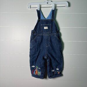 Osh Kosh Baby Denim Circus Overalls 18 MOS Fully Lined